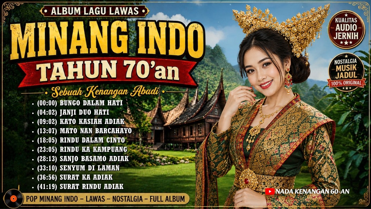 LAGU MINANG LAWAS 70&rsquo;an PALING NGANGENIN ❤️ | Nostalgia Lagu Minang Tempo Dulu | Full Album