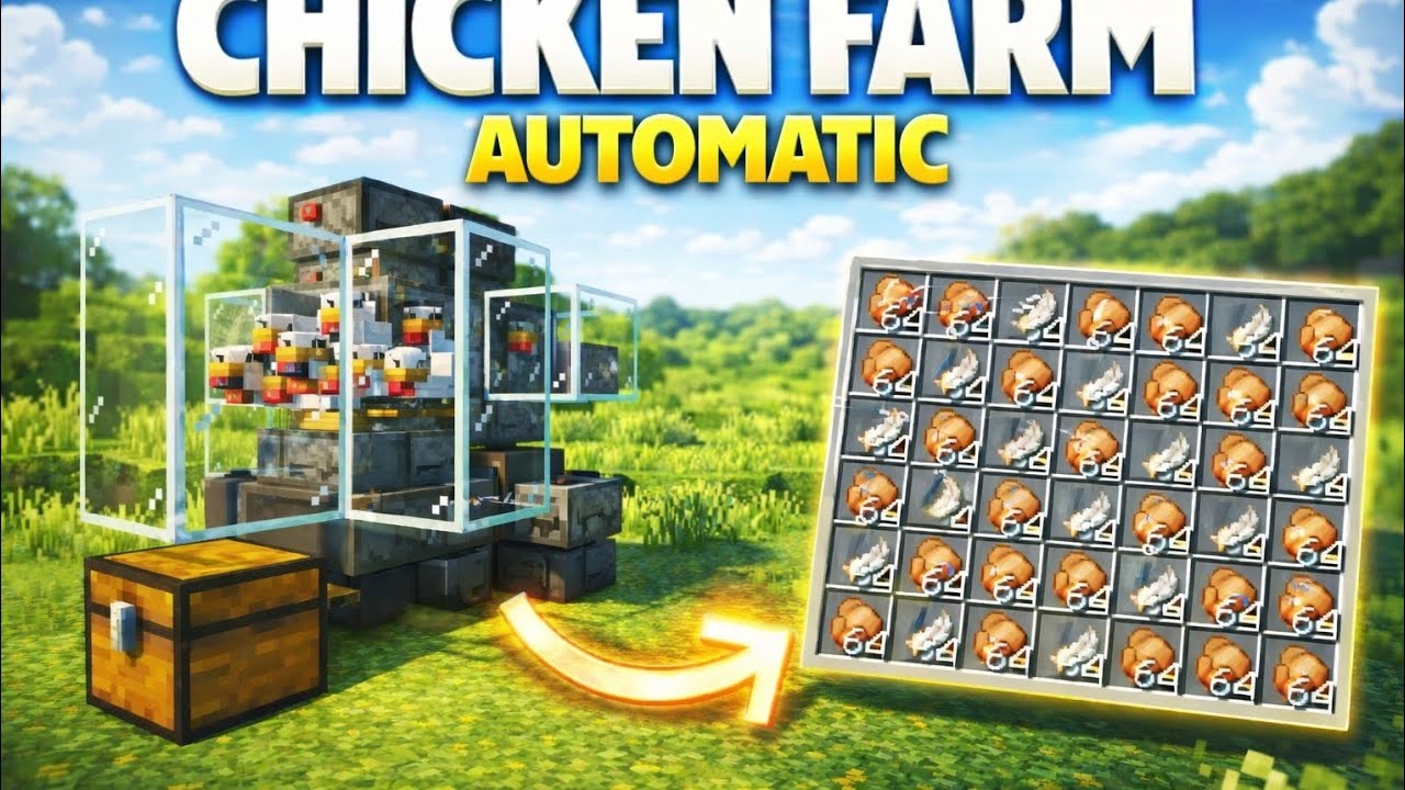 Automatic chicken fam in minecraft bedroom edition #mincraft #video