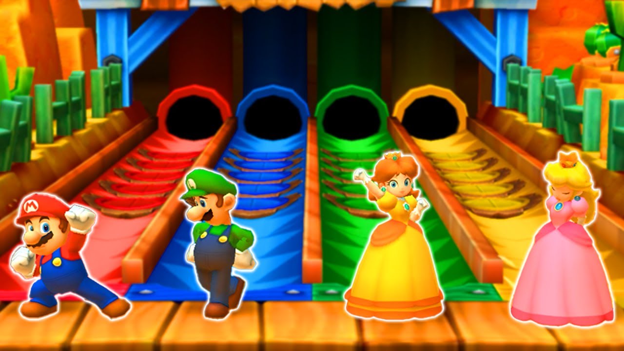 【マリオパーティスターラッシュ】ミニゲームマリオVsルイージVsデイジーVsピーチ(COM最強 たつじん)