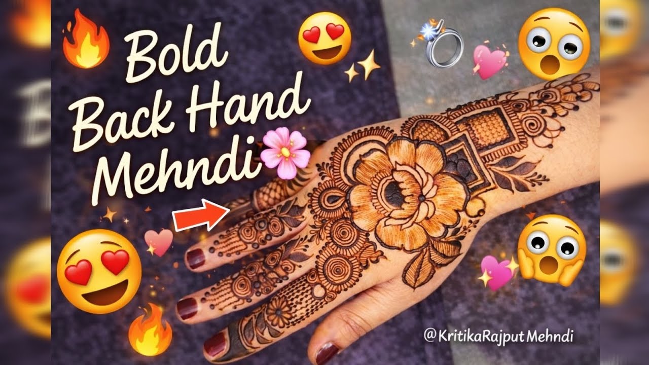 Back Hand Bold Floral Mehndi Design 🌸 | Easy Yet Heavy Look😍 | Full Tutorial #mehndi #video #youtube