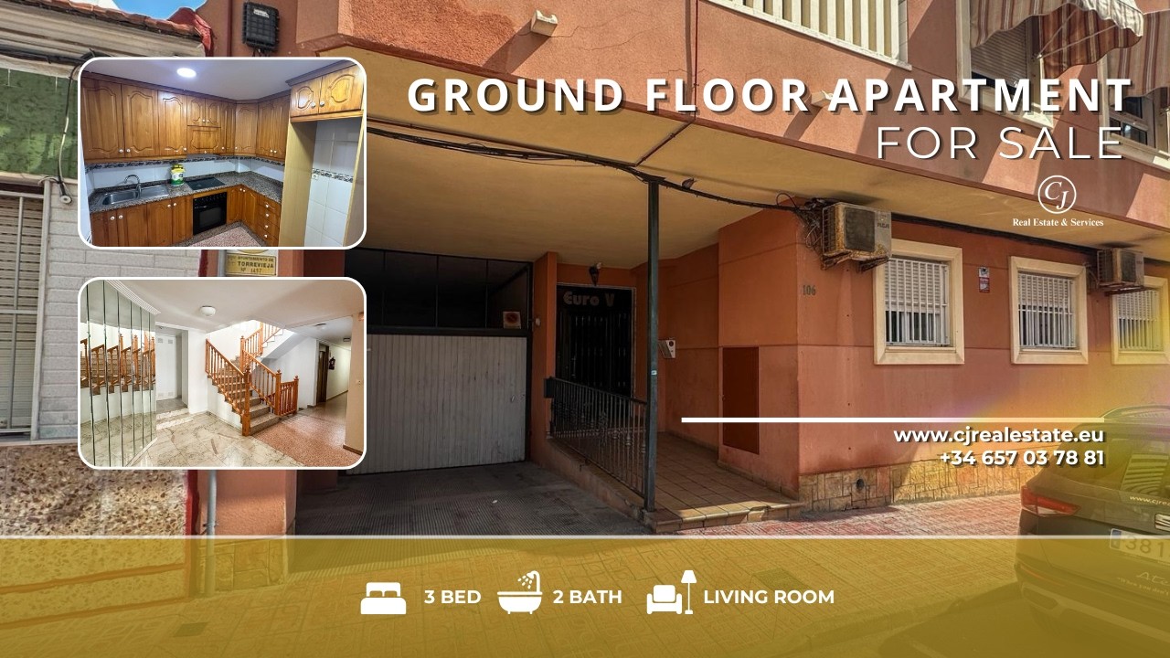 GROUND FLOOR APARTMENT IN TORREVIEJA CITY CENTER | 3 BEDROOMS, GARAGE & INVESTMENT OPPORTUNITY