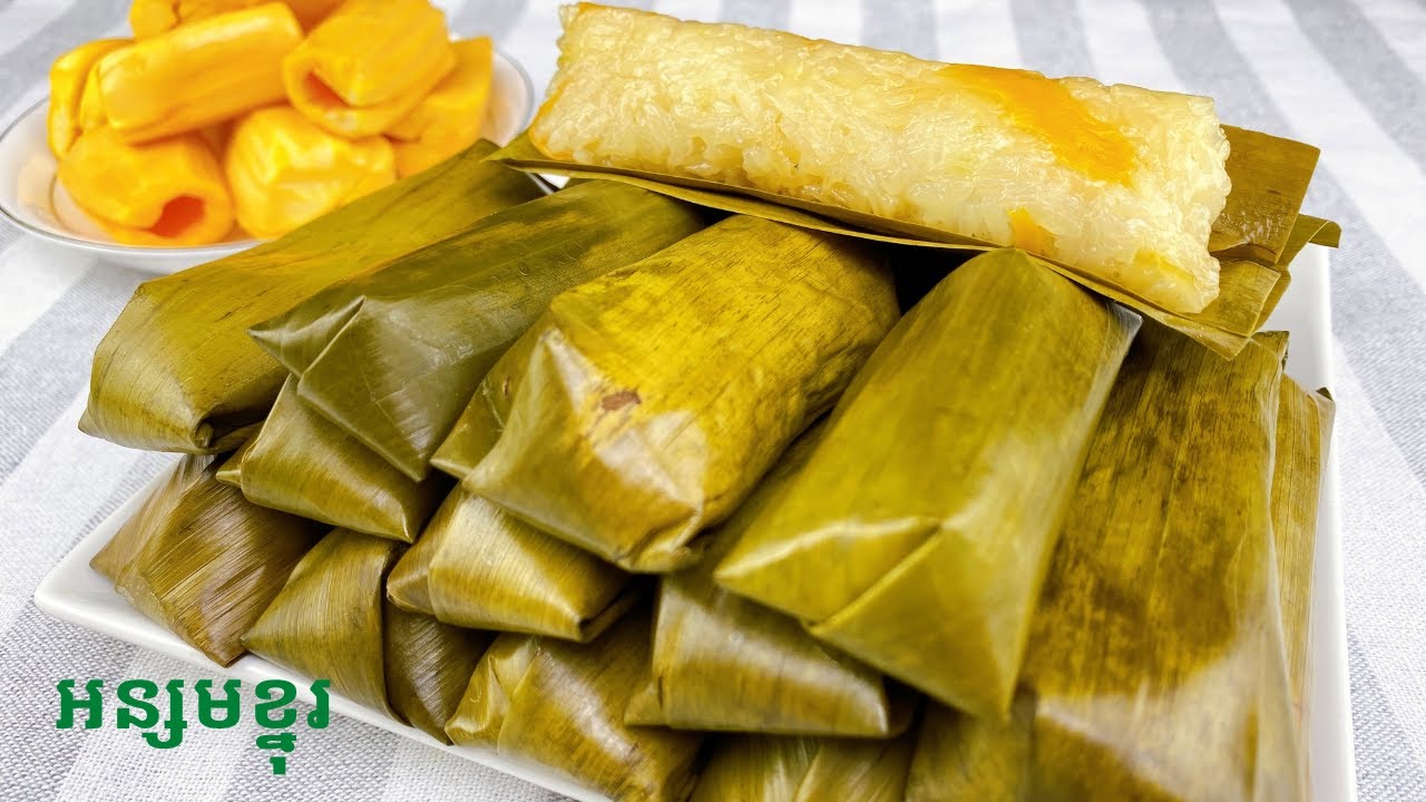 Sticky Rice with Jackfruit dessert - របៀបធ្វើអន្សមខ្នុរ