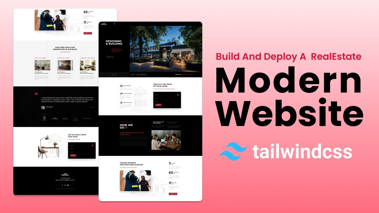 Tailwind CSS: Build and Deploy a Fully Responsive RealEstate Website || JavaScript