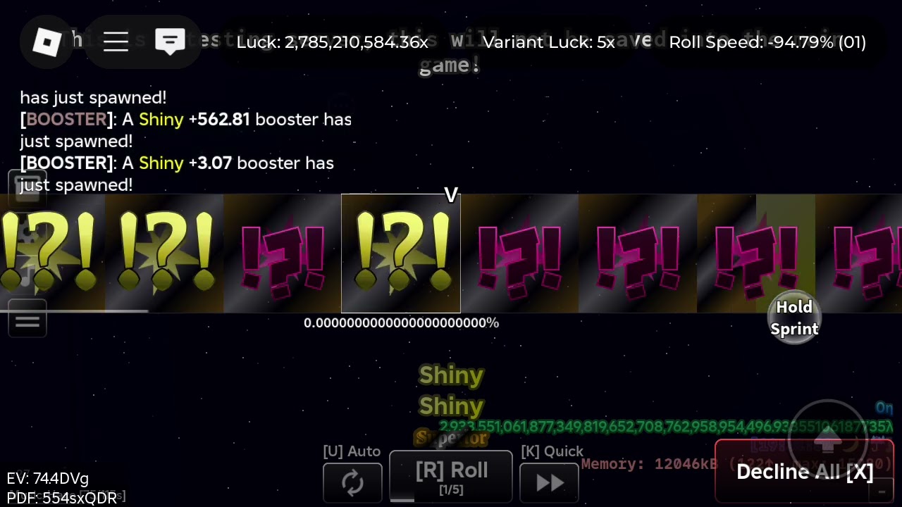Using 177Sx luck with superior booster [legacy the crazy]