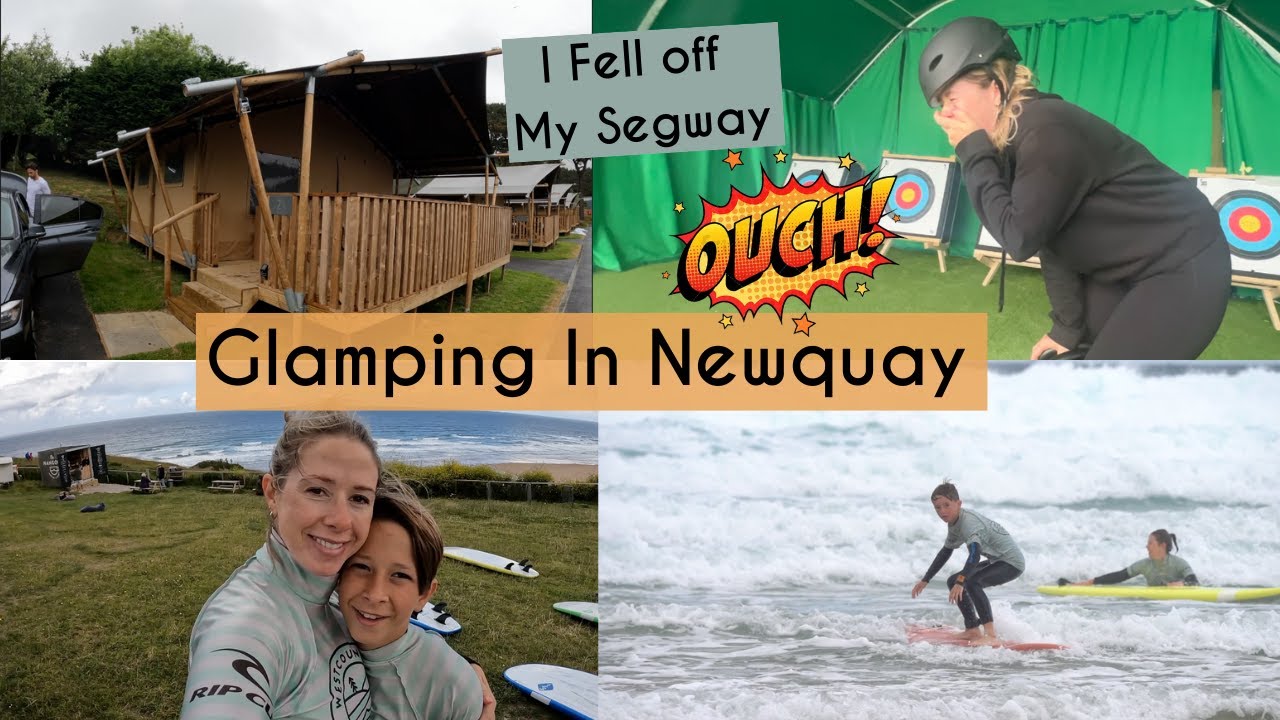 GLAMPING IN CORNWALL & THE BOYS FIRST SURF LESSON | Kerry Whelpdale