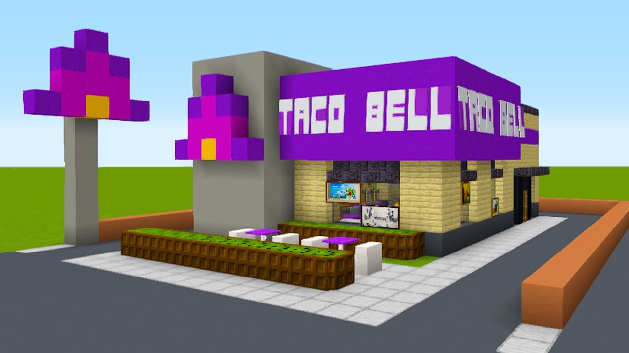 Урок Minecraft: как сделать современный Taco Bell (ресторан) «Урок по городу 2021»