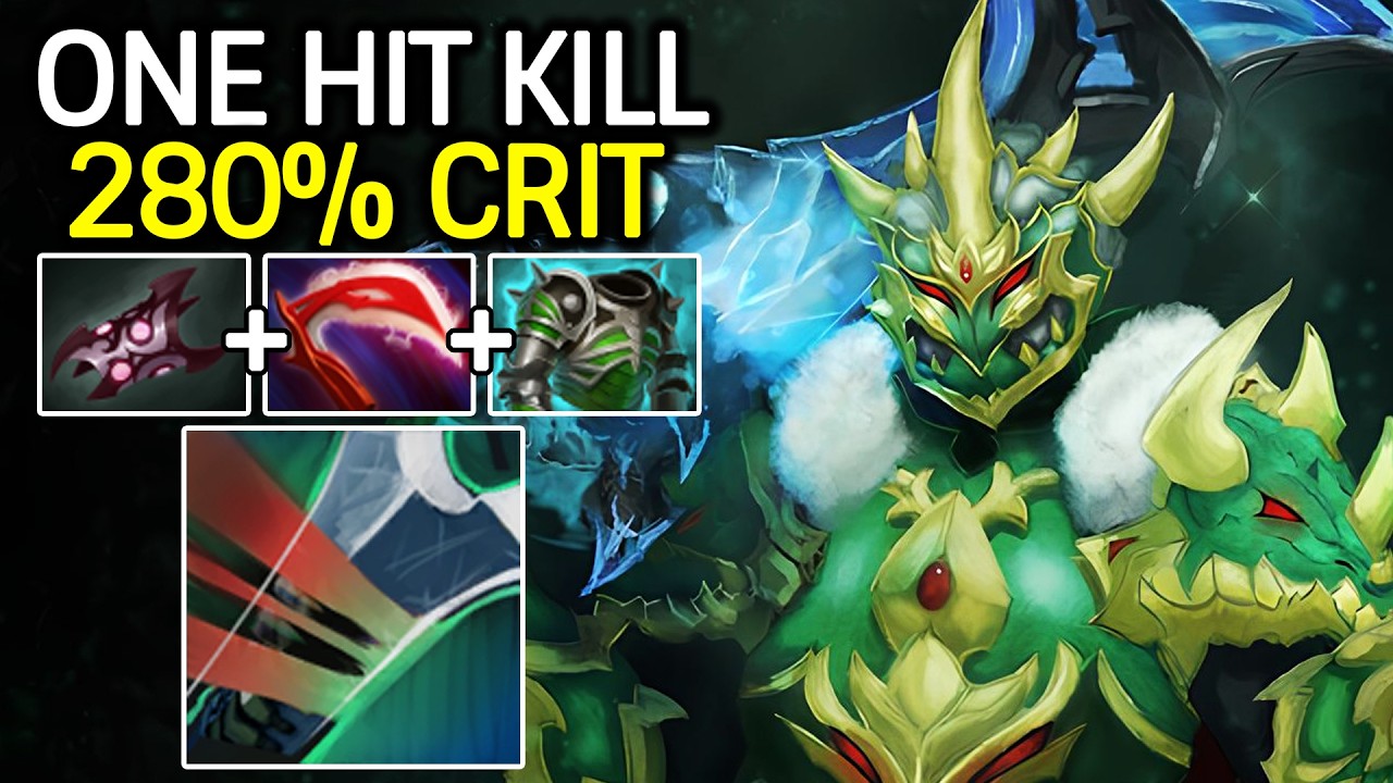 Wraith King One Hit Kill &ndash; 280% Crit with Full Physical Build Dota 2
