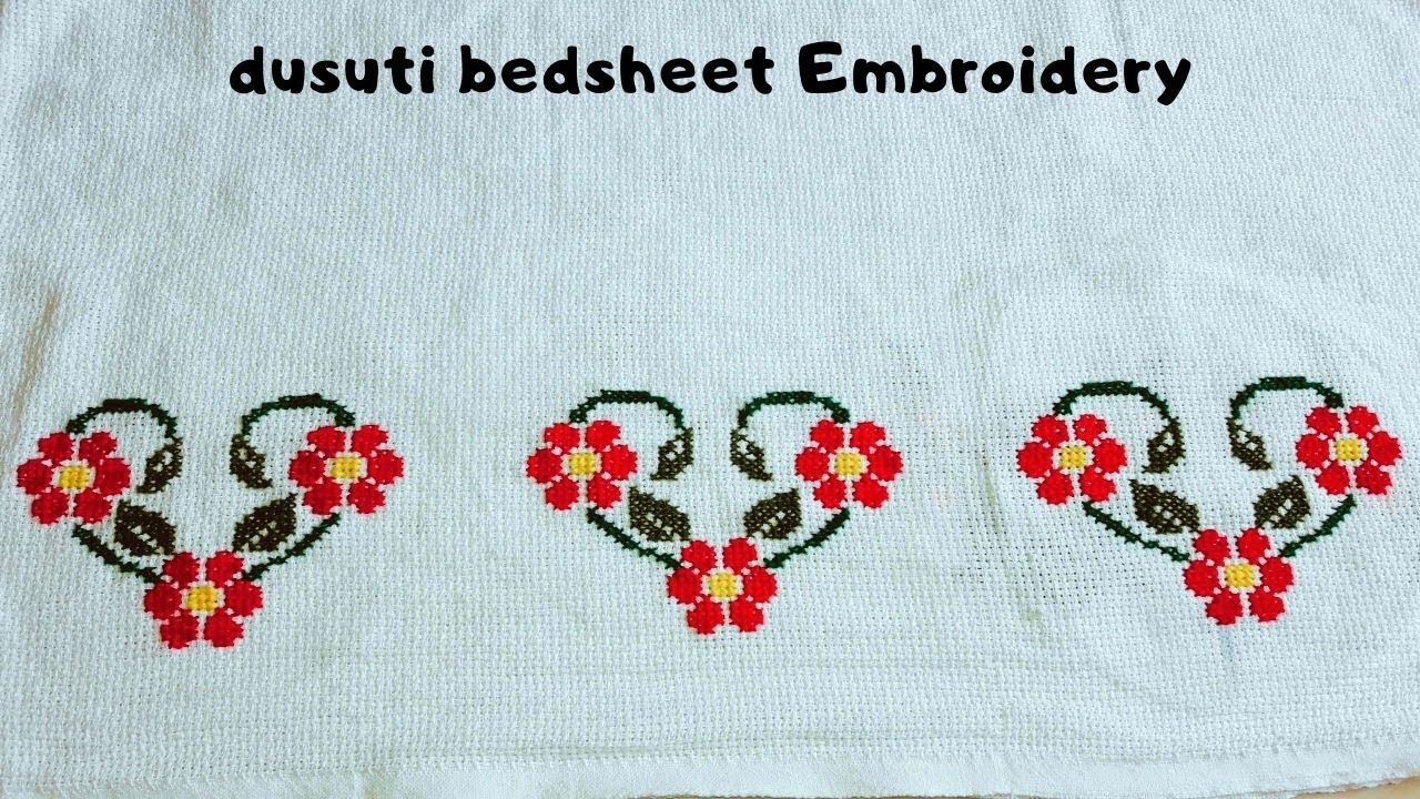 dusuti bedsheet easy embroidery/cross stitch beautiful border design