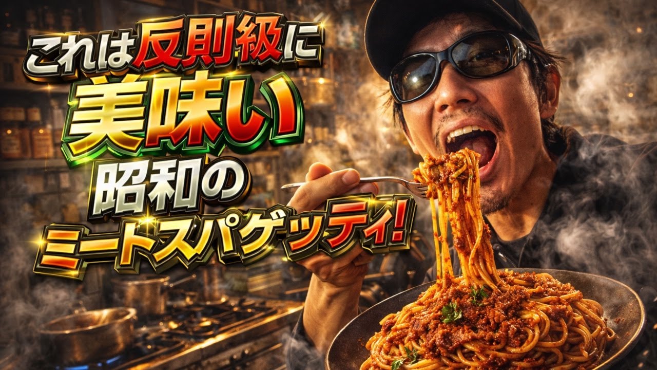 【飯テロ生配信】昭和のミートスパゲッティが反則級に美味すぎた…黙って食うだけの夜