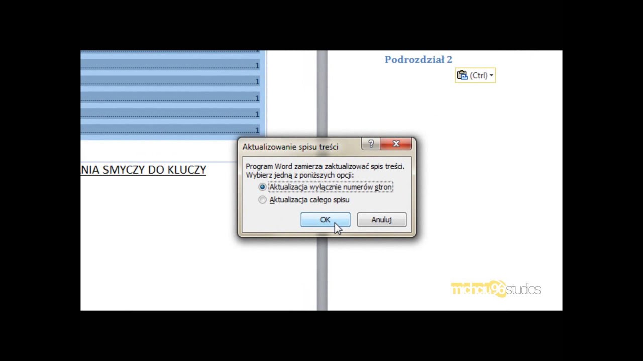 Jak stworzyć spis treści w Microsoft Word 2010