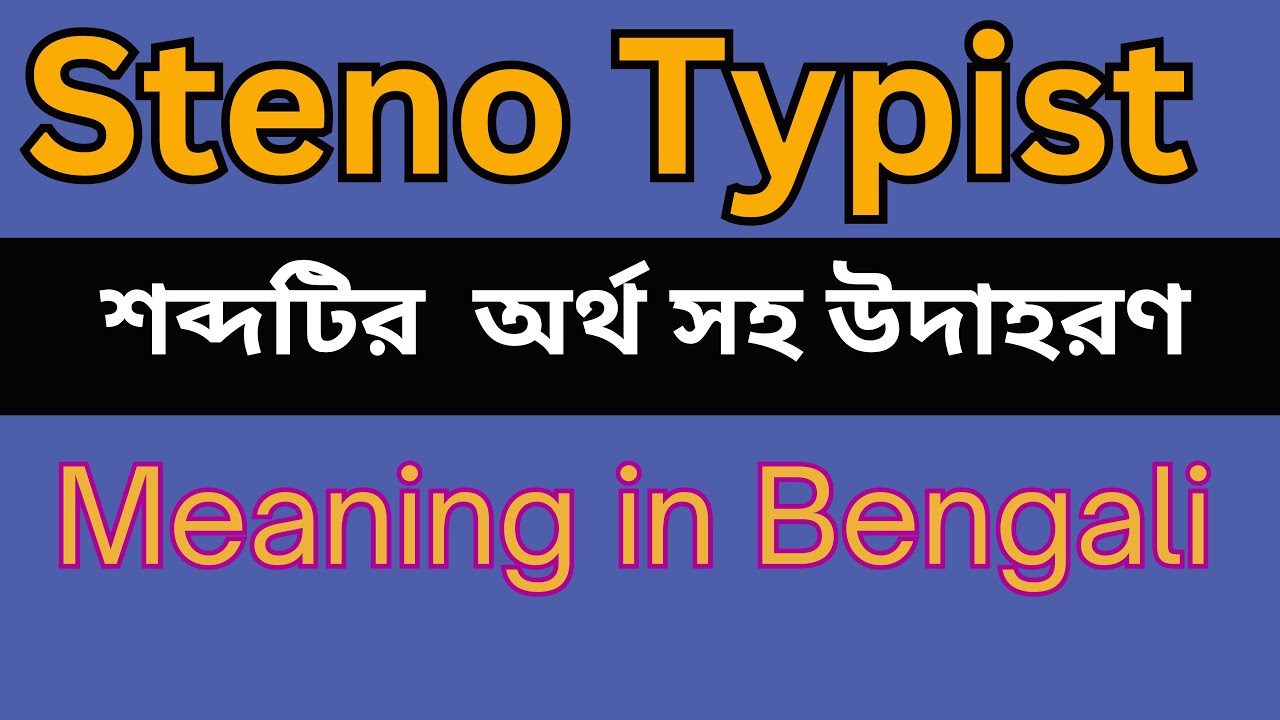 Steno Typist Meaning In Bengali /Steno Typist mane ki