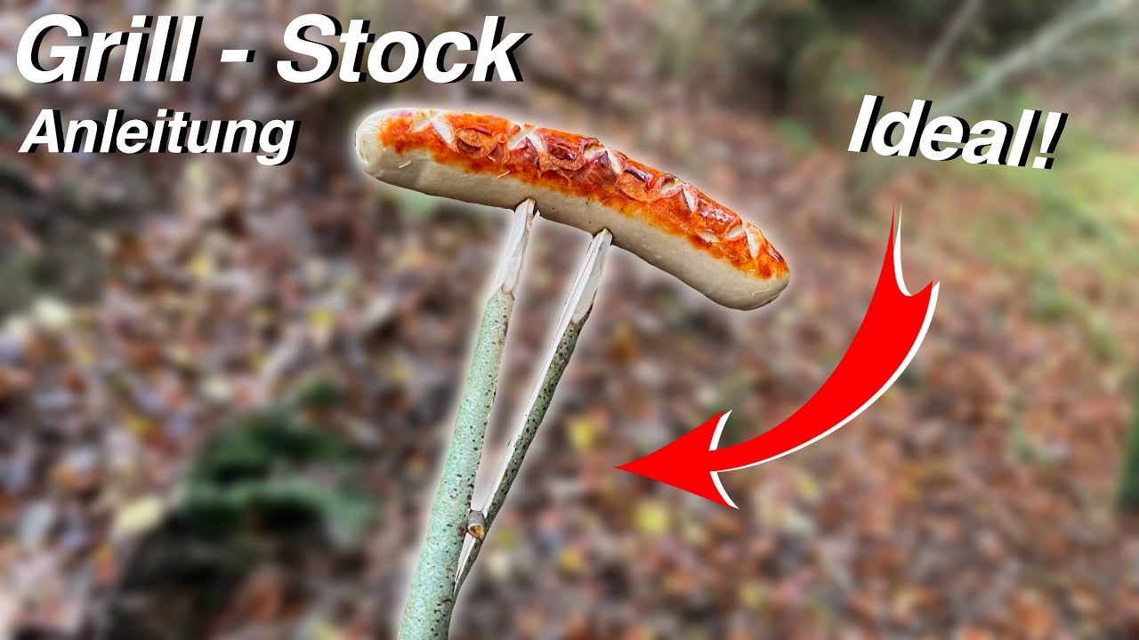 Der perfekte Grillspie&szlig; - Lifehack - Kochen / Grillieren im Wald