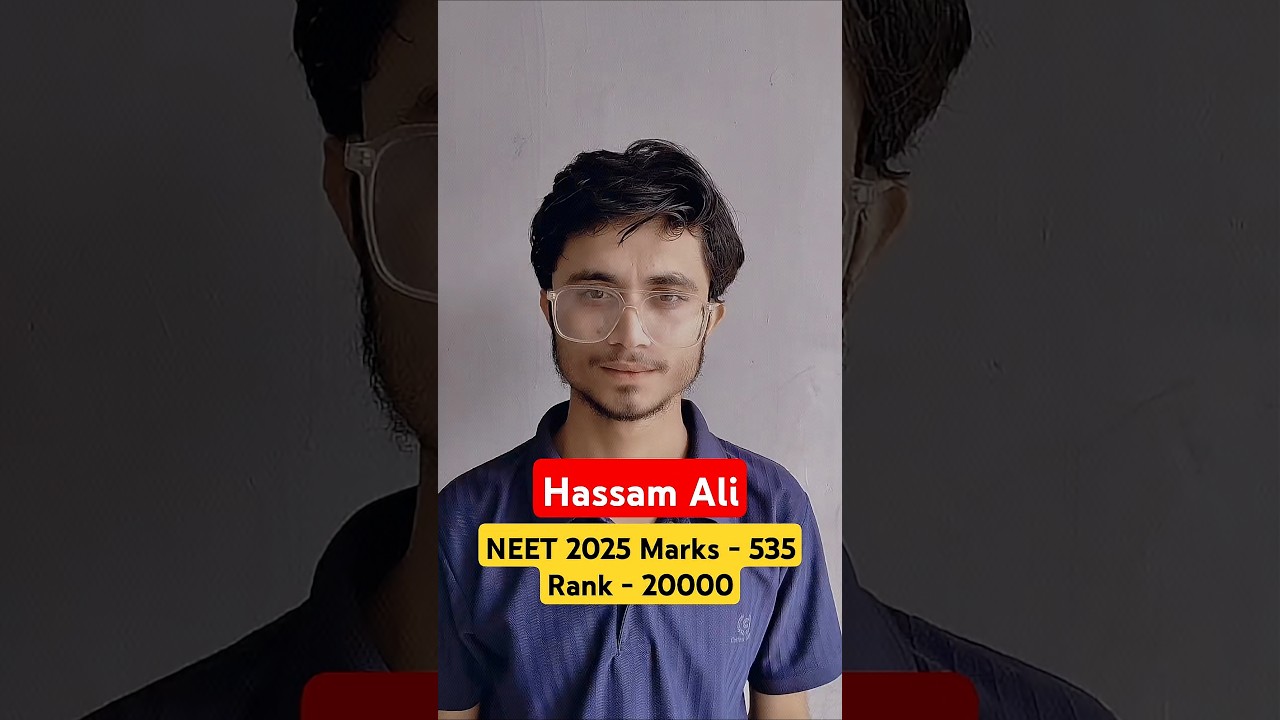 Hassam Ali - 535 Marks, Rank 20000 NEET 2025 #shortsfeed #trending #viralvideo #tarunsir #neet2025