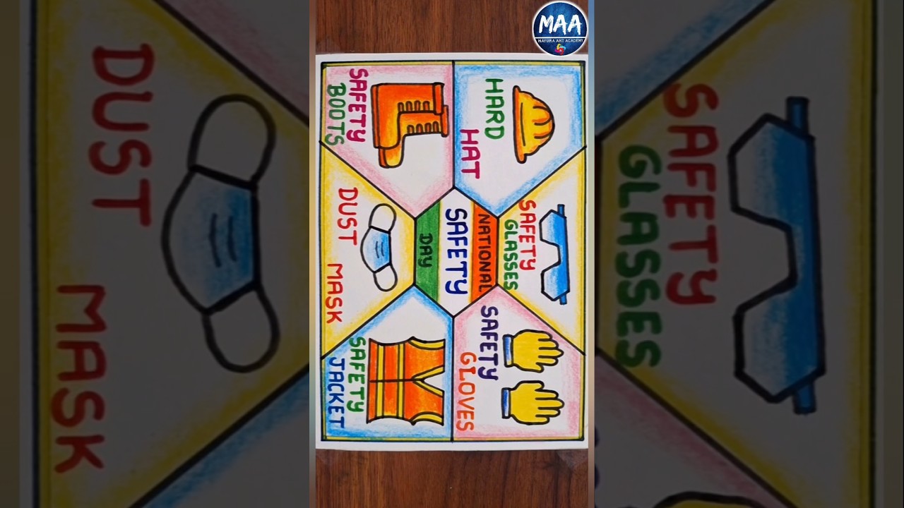 National Safety Day Drawing | National Safety Day Poster Drawing #shorts #youtubeshorts #shortvideo