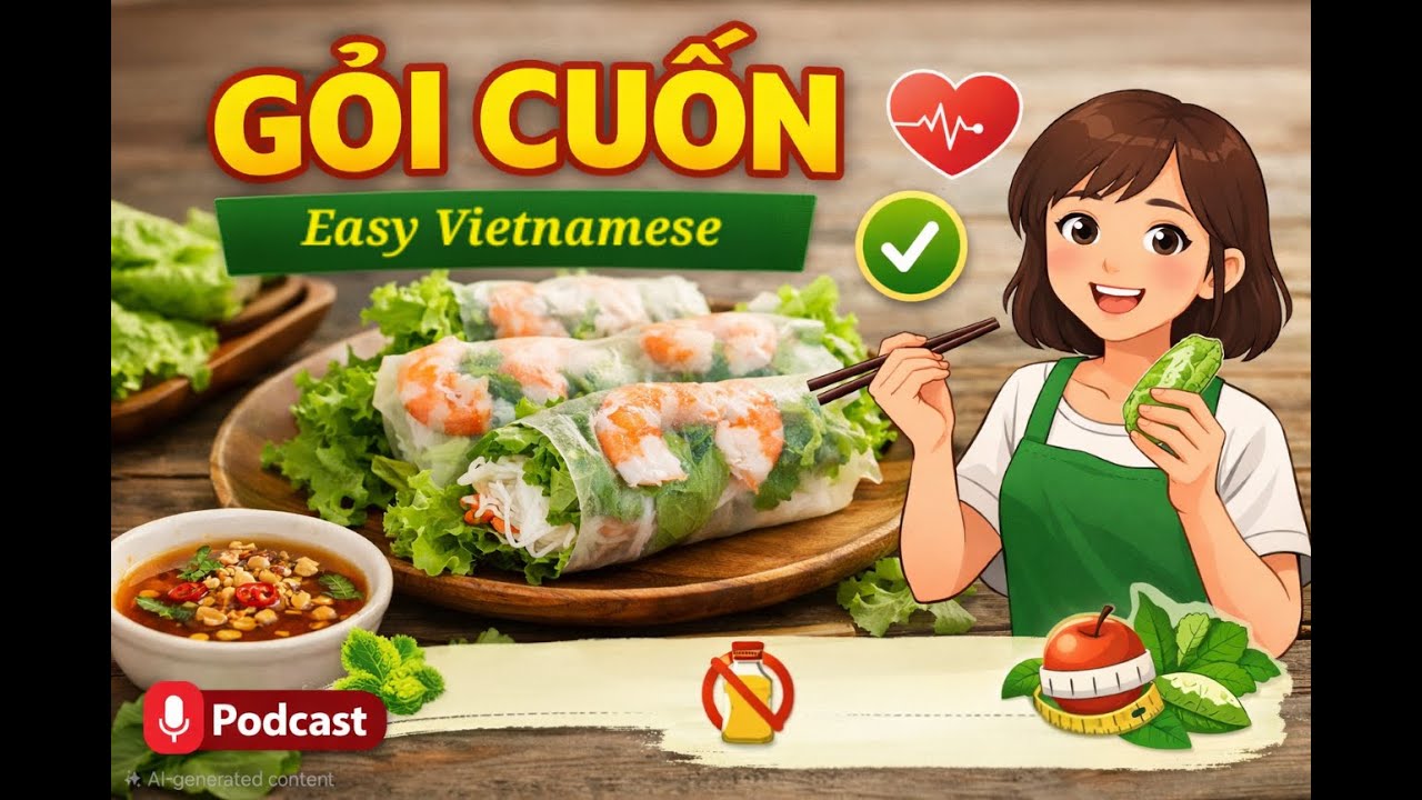 Học tiếng Việt qua podcasts (script/ pdf) - ep 49: Gỏi Cuốn