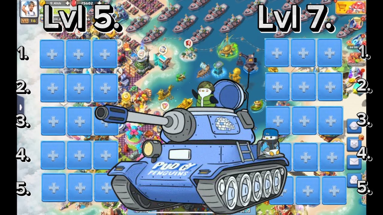 TOPWAR:  BEST 5 Marches for TANKS | lvl 5 AND lvl 7 HERO Exclusive Skill Perspective