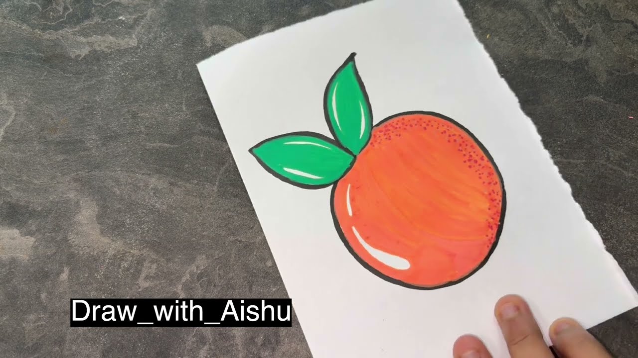 💥 Step by step drawing of Orange 🍊 Simple and Easy drawing for Beginners 💥 