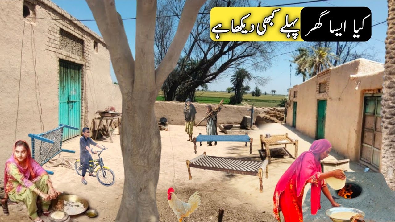 A Beautiful Village on the Banks of River Chenab | Village Life in Pakistan Pur Mud House