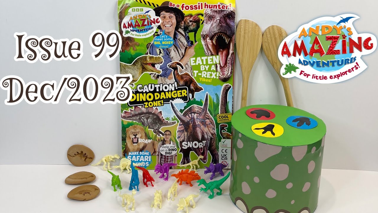 Andy’s amazing adventures magazine, issue 99, Dec/2023 with 14 Epic Dinos & Skeletons 🦕🦖