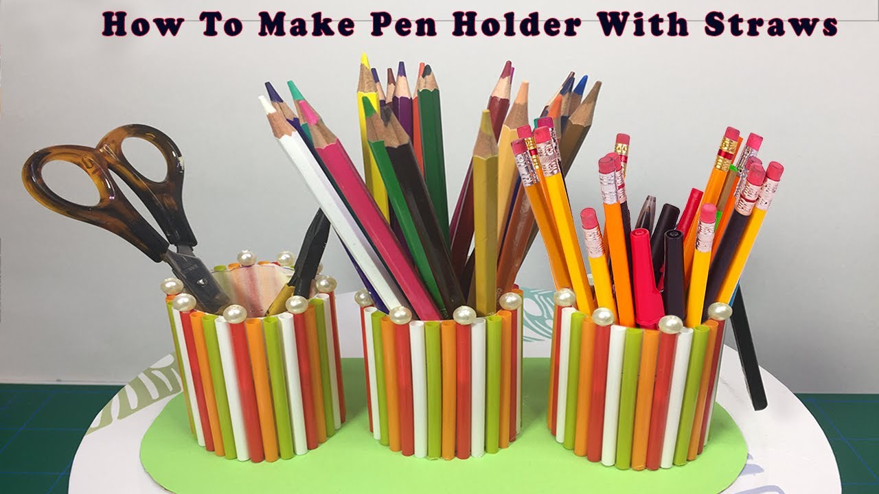 How To Make Pen Holder With Straws | Drinking Straw Craft Ideas