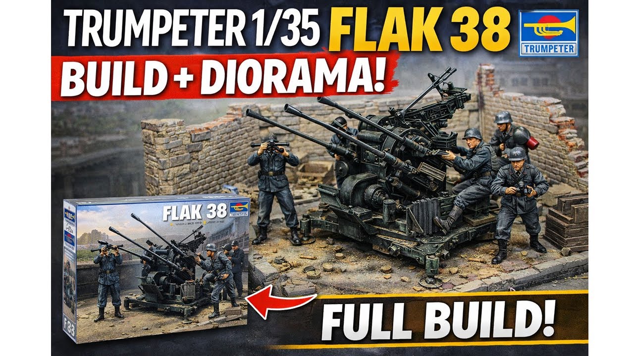 FULL BUILD! Trumpeter 1/35 Flak 38 + Simple Diorama