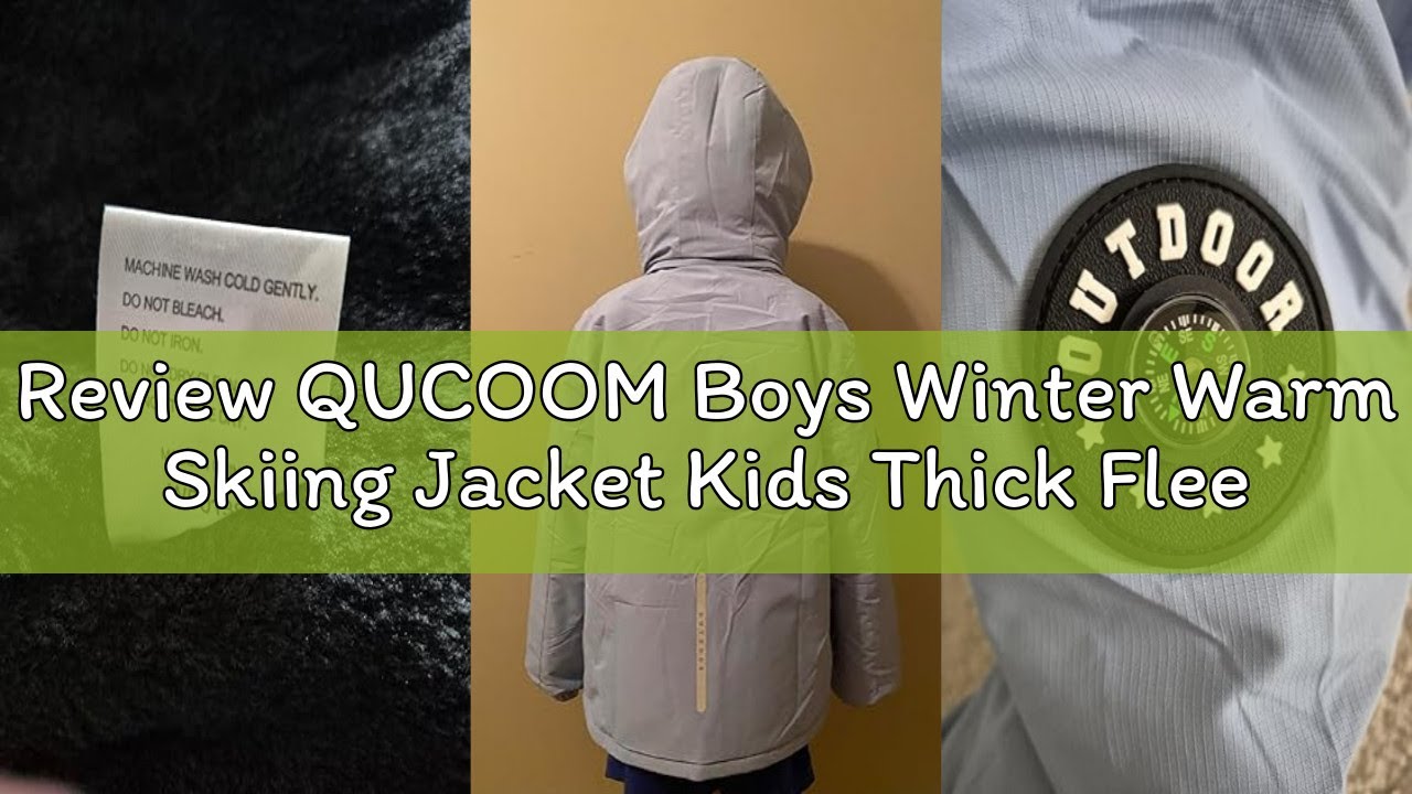 Review QUCOOM Boys Winter Warm Skiing Jacket Kids Thick Fleece lined Waterproof Snow Coat Windproof