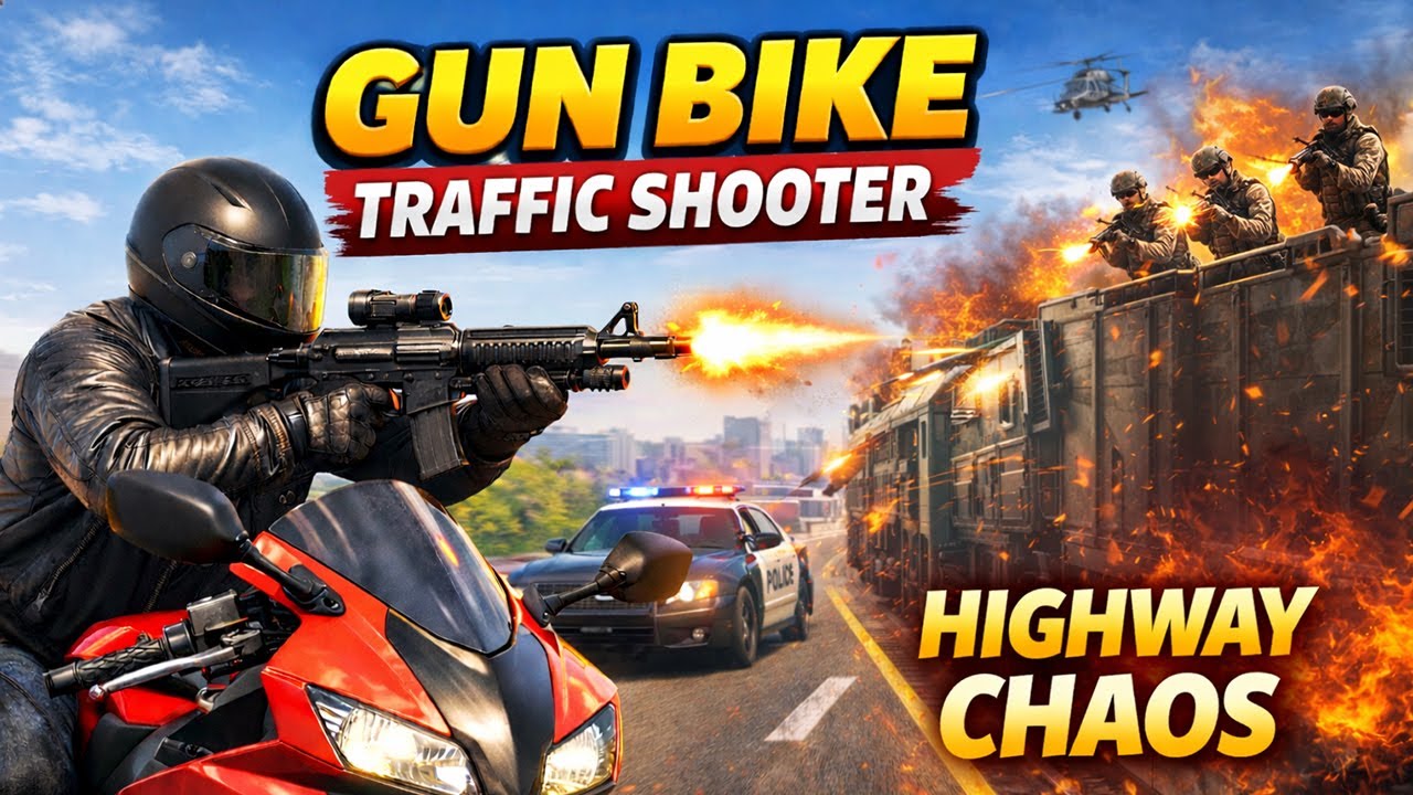 Gun Bike Traffic Shooter 🔫 | Levels 6–10 Gameplay | Helicopter Attacks & Police Chase