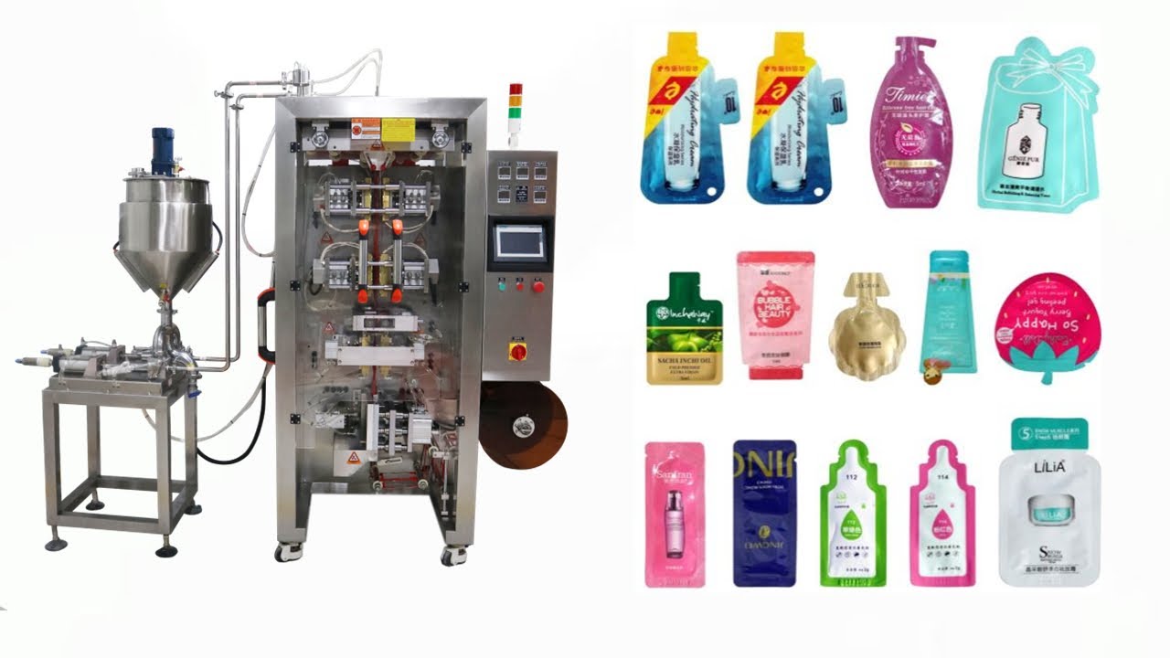 Bottle shape pouch packing machine | VFFS form fill seal machine | shaped sachet machinery