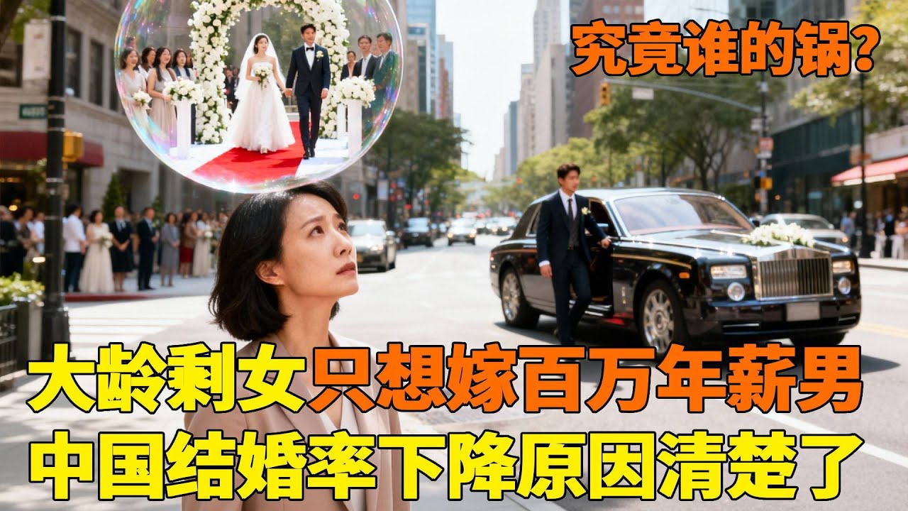大龄剩女只想嫁百万年薪男，结婚率上不来的原因清楚了，现在结婚率越来越难搞了！！