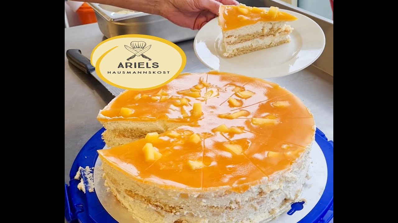 Mango-Maracuja-Mascarpone-Torte, absolut lecker, Hausmannskost,