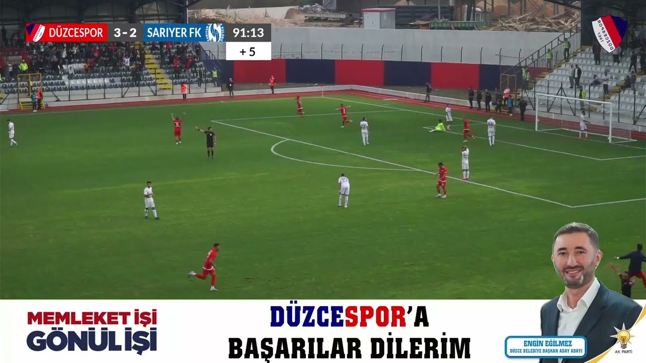 Düzce Cam Düzcesporumuz 4-2 Sarıyer Geniş Maç Özeti