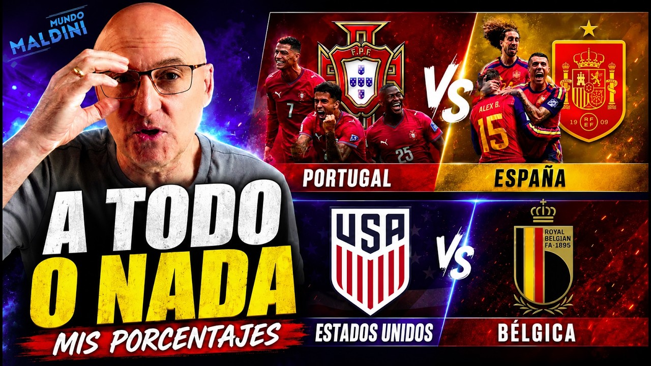 &iexcl;PORTUGAL VS ESPA&Ntilde;A! &iquest;QUI&Eacute;N GANA? ESTADOS UNIDOS VS B&Eacute;LGICA. MIS PORCENTAJES