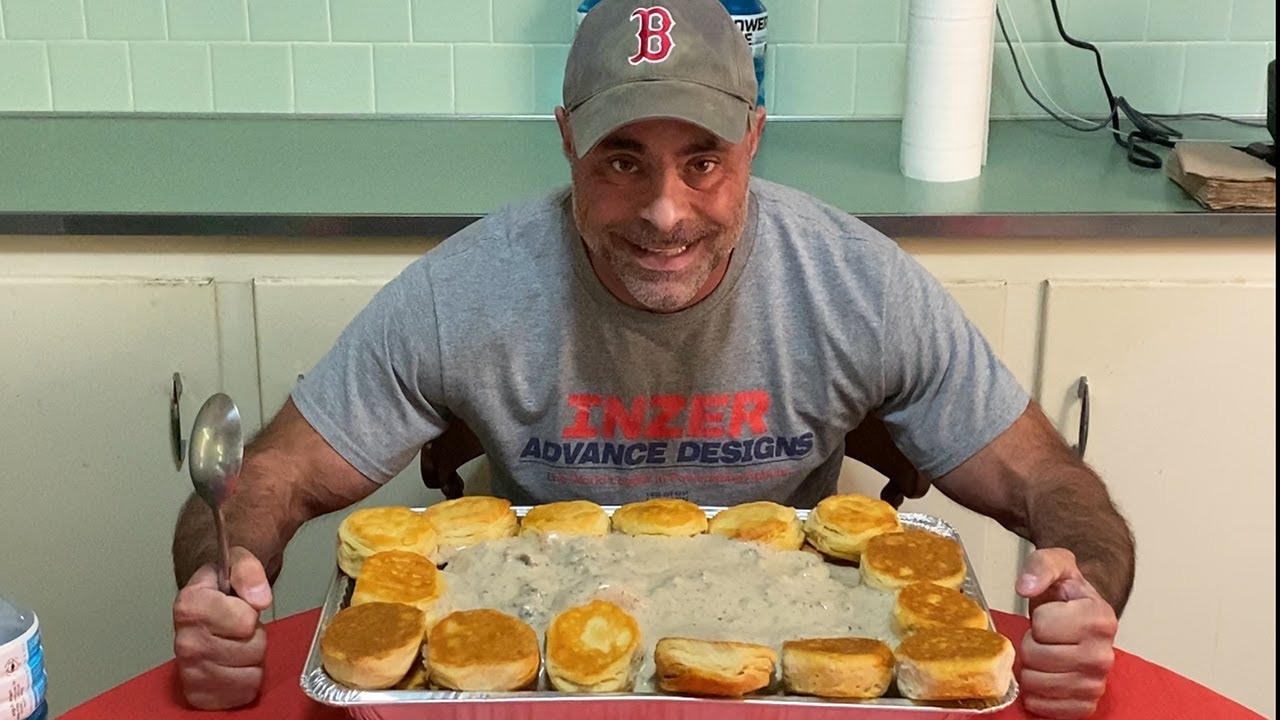 60!!! Biscuits & Gravy Challenge|Huge Breakfast Challenge