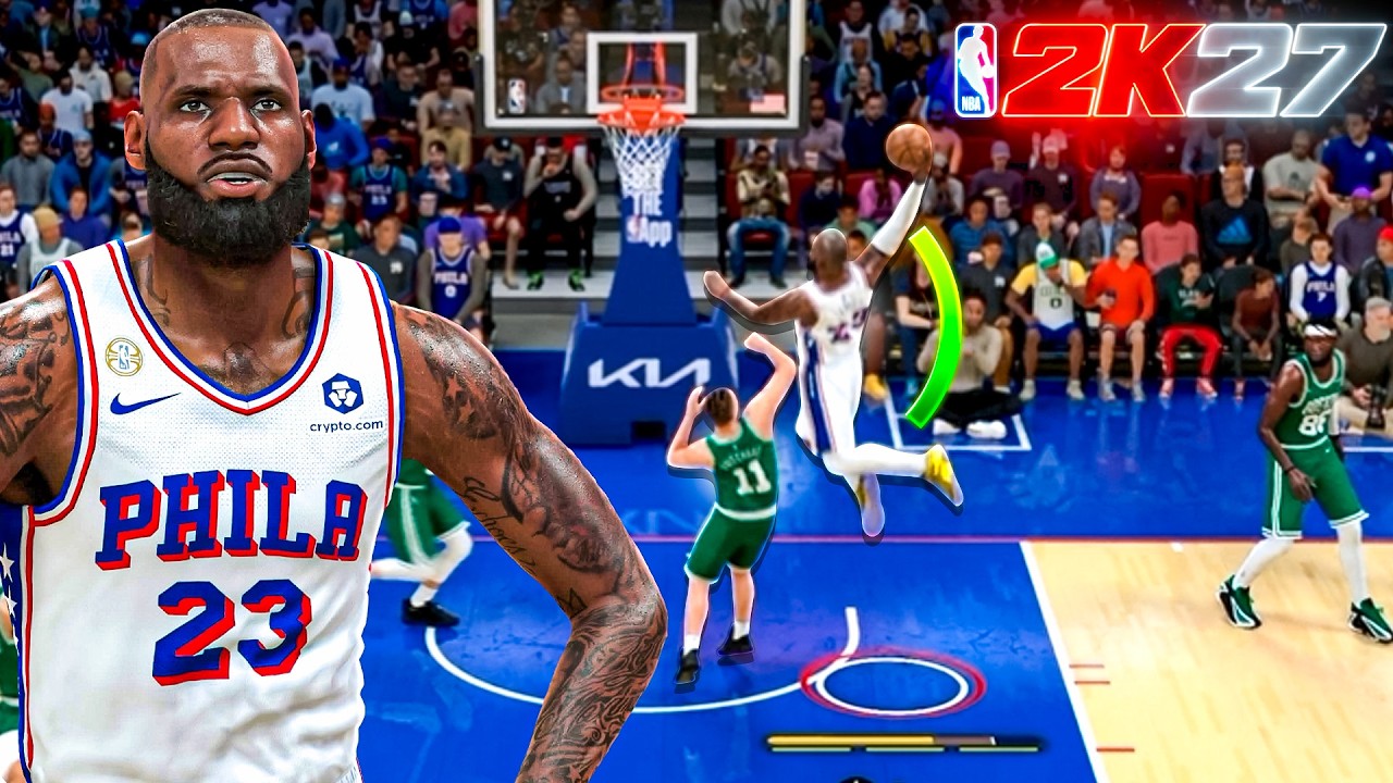 NBA 2K27 Philadelphia 76ers vs Boston Celtics GAMEPLAY! ft LEBRON JAMES