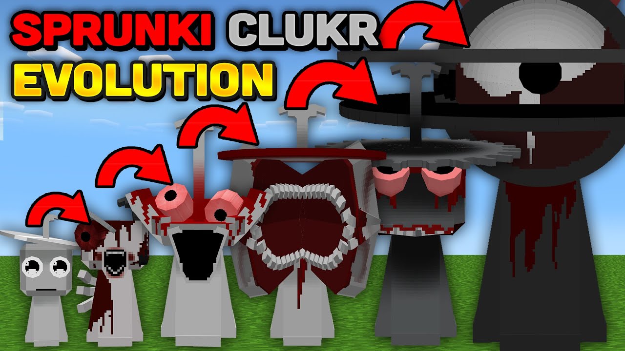 Minecraft But I Evolve SPRUNKI CLUKR SILVER PHASE 1-9