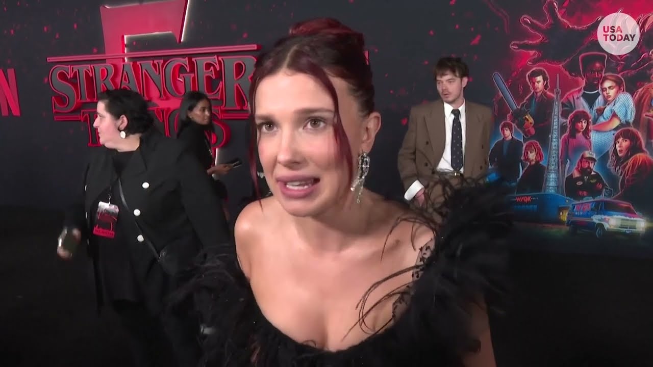 Stranger Things season 5 premiere red carpet sees Millie Bobby Brown arrive with David Harbour