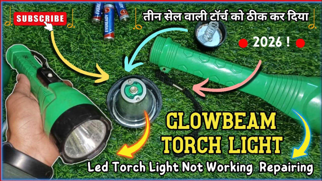 3 battery torch light repairing || Torch Light Not Working Fix ✔  