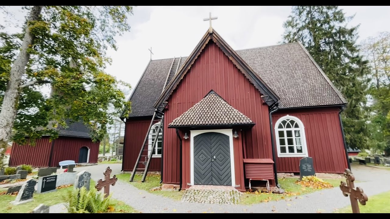 Old Wooden architecture of Finland. Old Church of Sammatti&Birth Place of Elias  L&ouml;nnrot