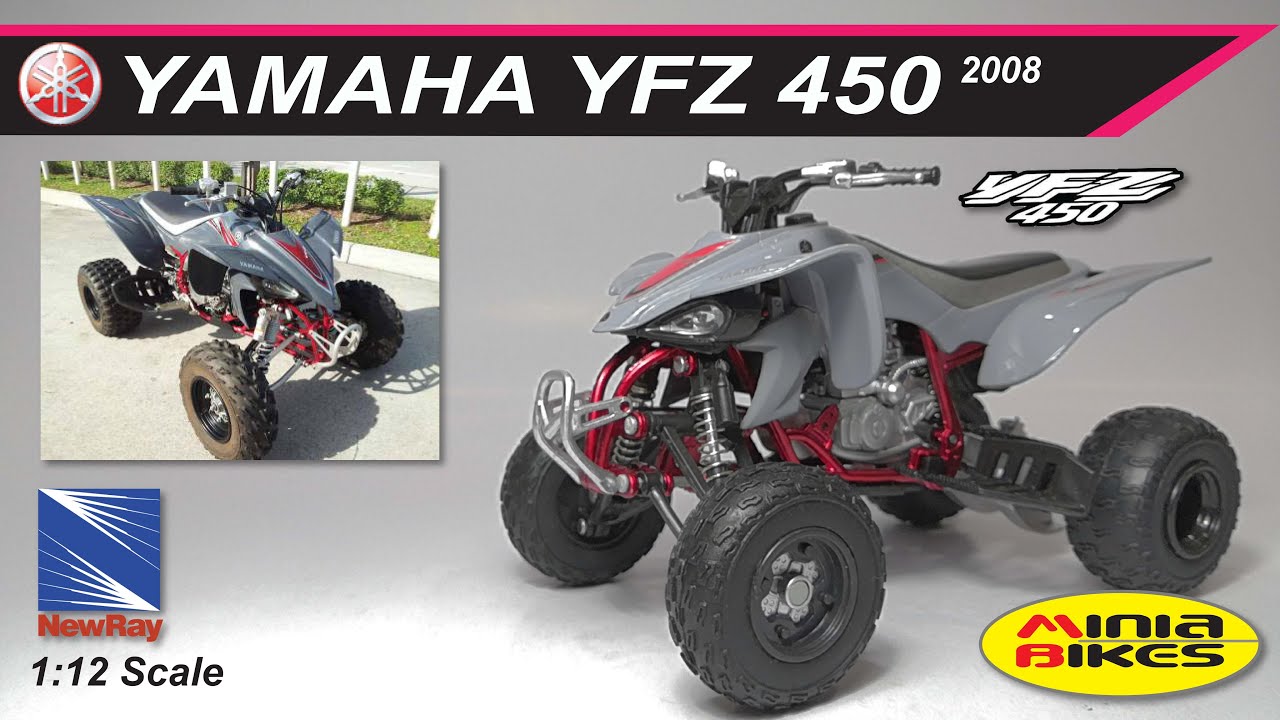 EP88. YAMAHA YFZ 450 2008 NEWRAY 1:12 SCALE MINIATURE MODEL REVIEW