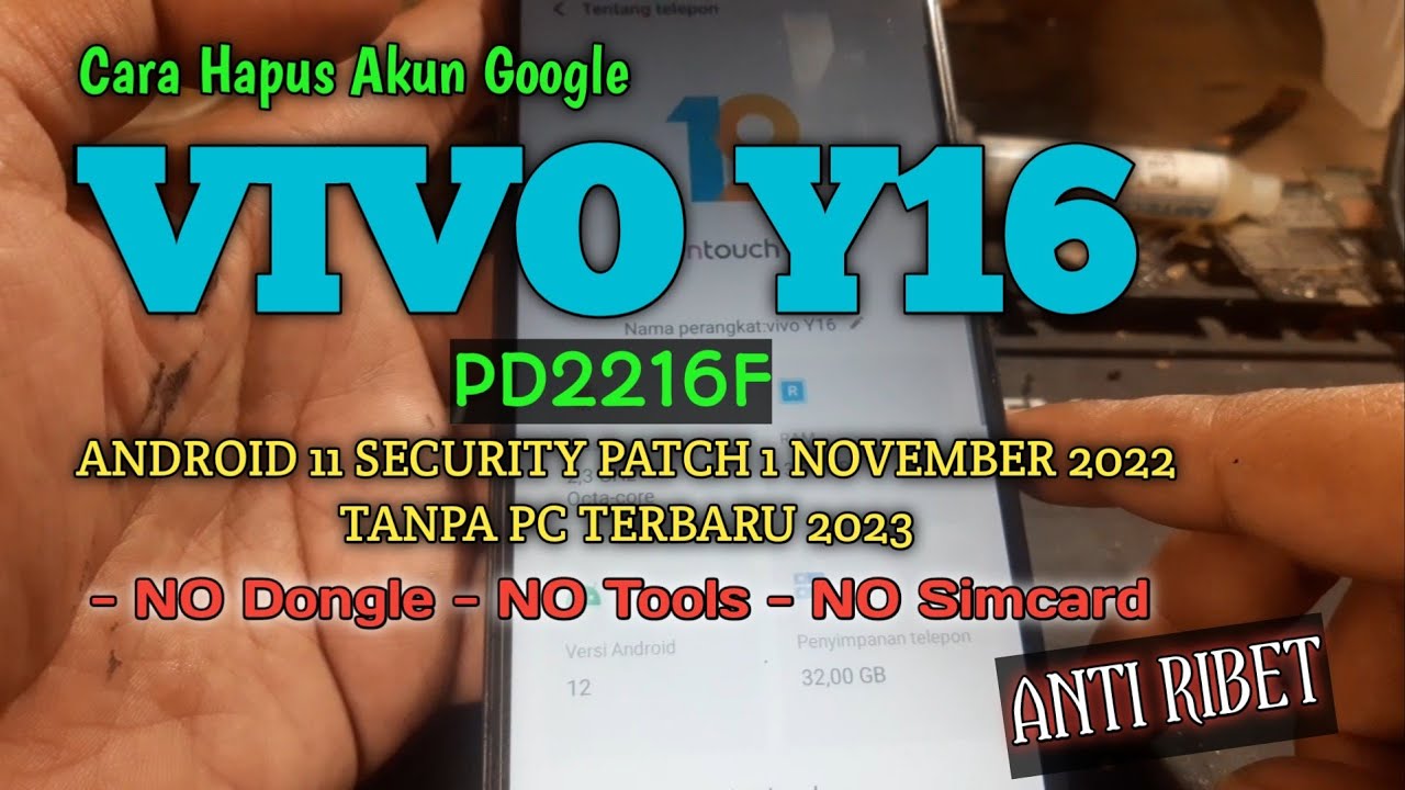 Простой способ обойти последнюю версию FRP VIVO Y16 Android 12 2023 без ПК