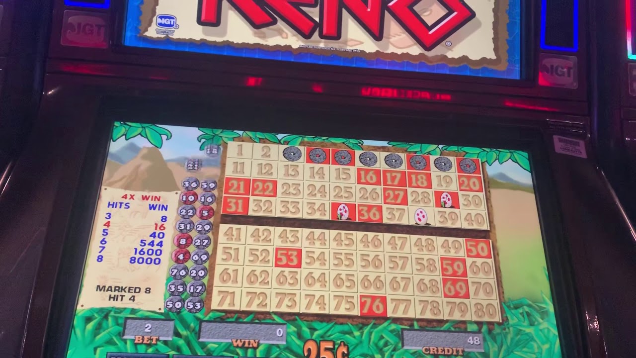 KENO CAVEMAN SESSION ONLY 5 MINUTES WITH A COUPLE 3 Egg bonus hits. Nothing huge JUST SLOT FUN