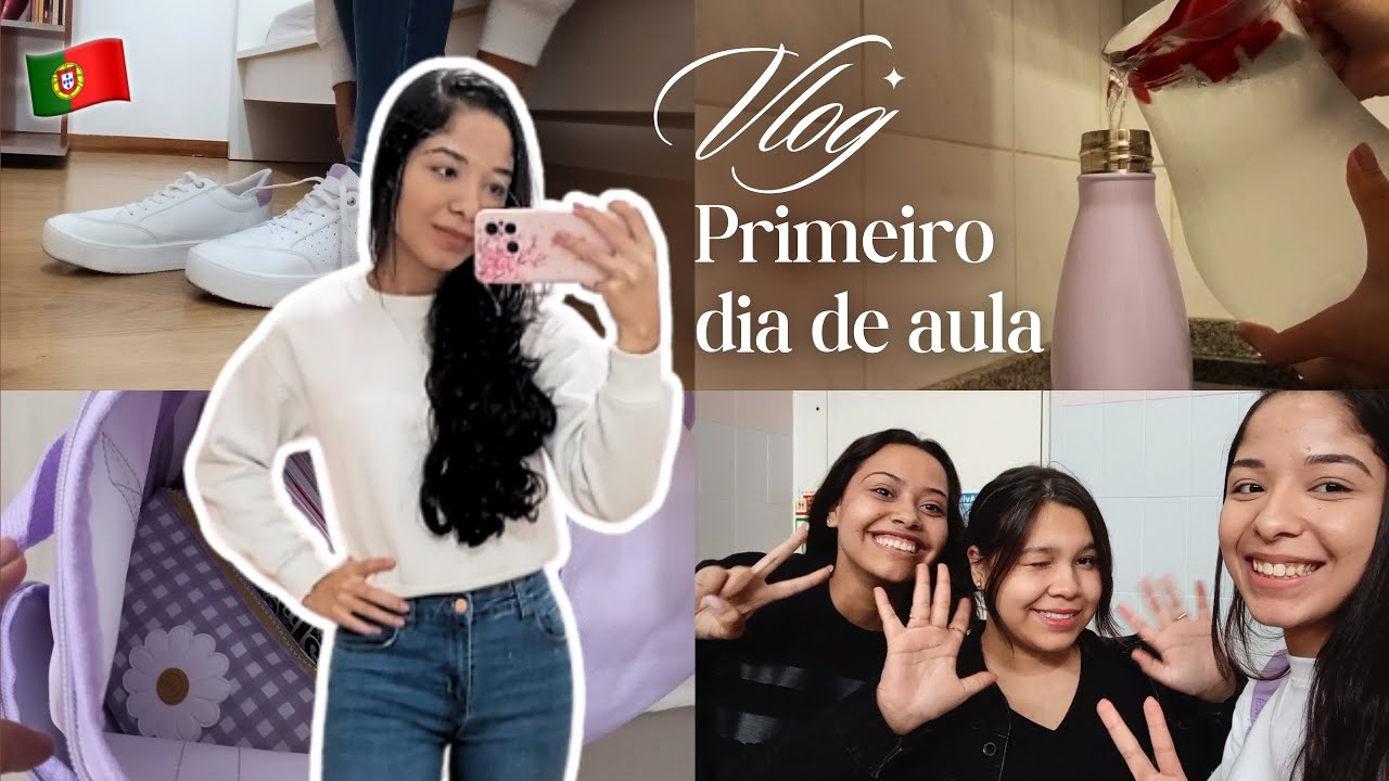 MEU PRIMEIRO DIA DE AULA EM PORTUGAL 🇵🇹 | volta ás aulas, grwm, fazendo amizades & muito mais...