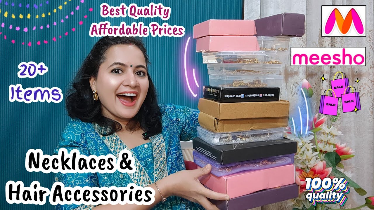 20+ Wedding Special Necklaces and Hair Accessories Haul 💕 | Meesho Jewellery Haul | Neema's Corner 