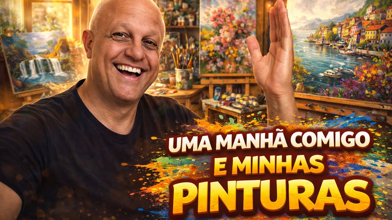 Uma manhã comigo e minhas pinturas.
