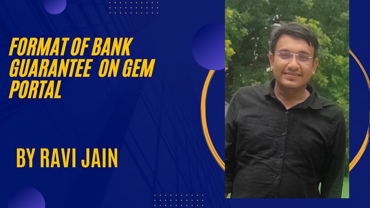 Format of Bank Guarantee  on GeM portal for EMD and Security Deposit  #gem #contractors #bidding