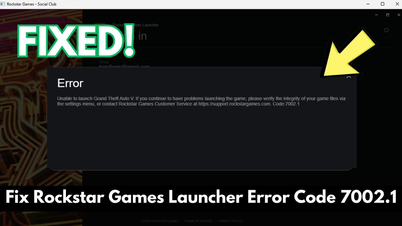 Fix Rockstar Games Launcher Error Code 7002.1