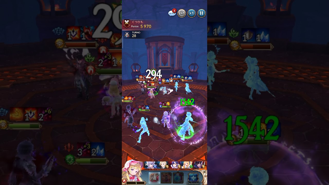 Knights Chronicle  Team: Amon, Ruby, Belle, Duque y Rue todos full awaken