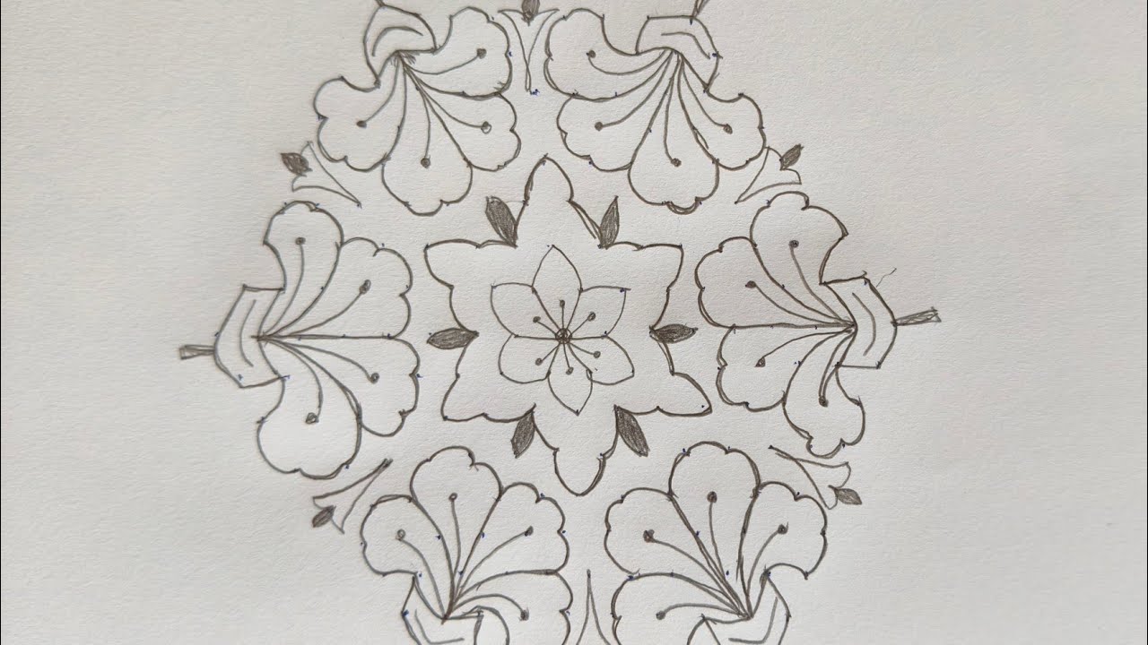 17*9 dots beautiful rangoli 