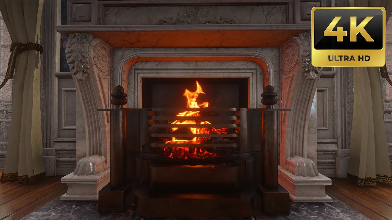 🔥 10 Hours Cozy Fireplace 4K • Relaxing Crackling Sounds (Victorian Mansion Ambience)