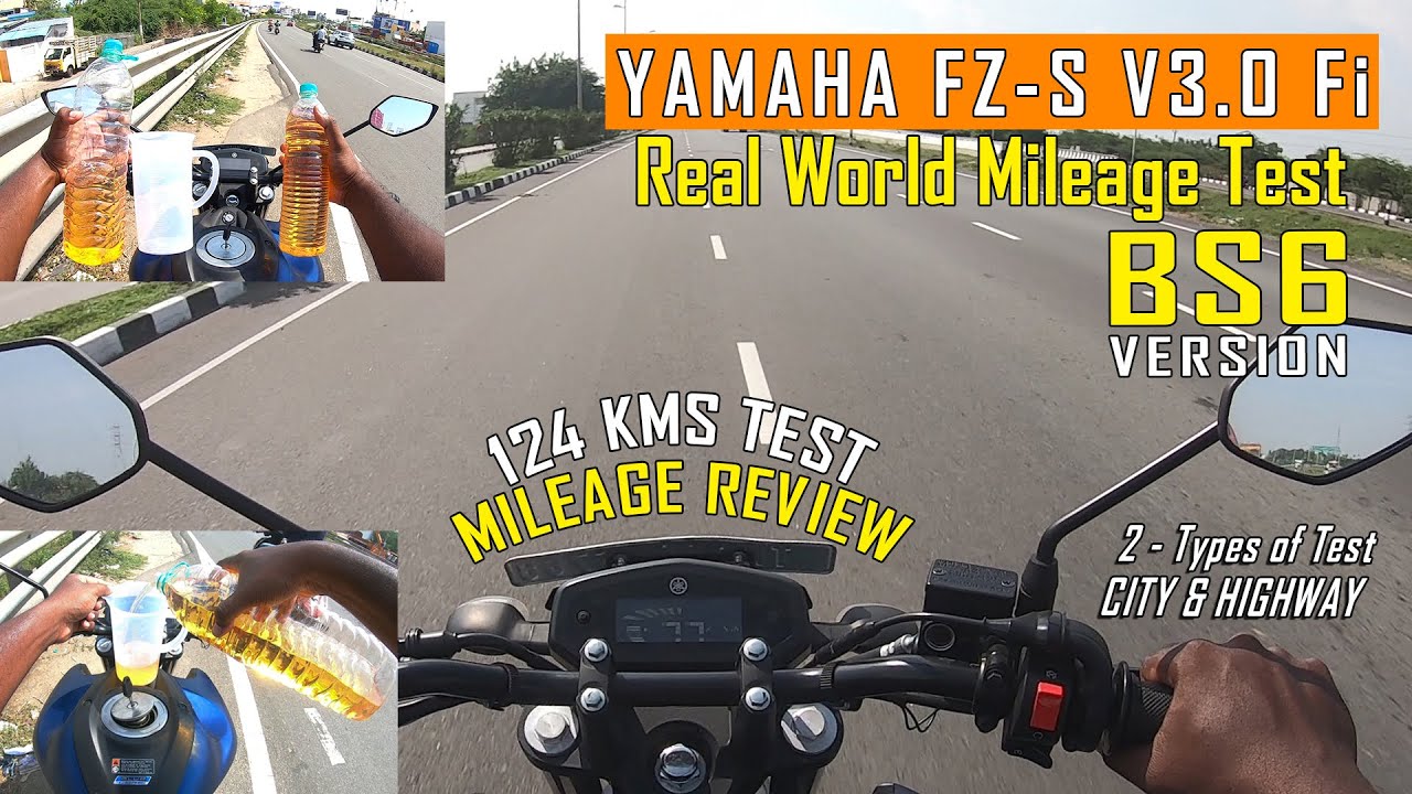 YAMAHA FZ S VERSION 3.0 Fi BS6 | REAL WORLD MILEAGE TEST | CITY AS WELL AS HIGHWAY 2021